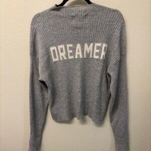 Spiritual Gangster Dreamer Mock Neck Sweater Heather Gray - Size S